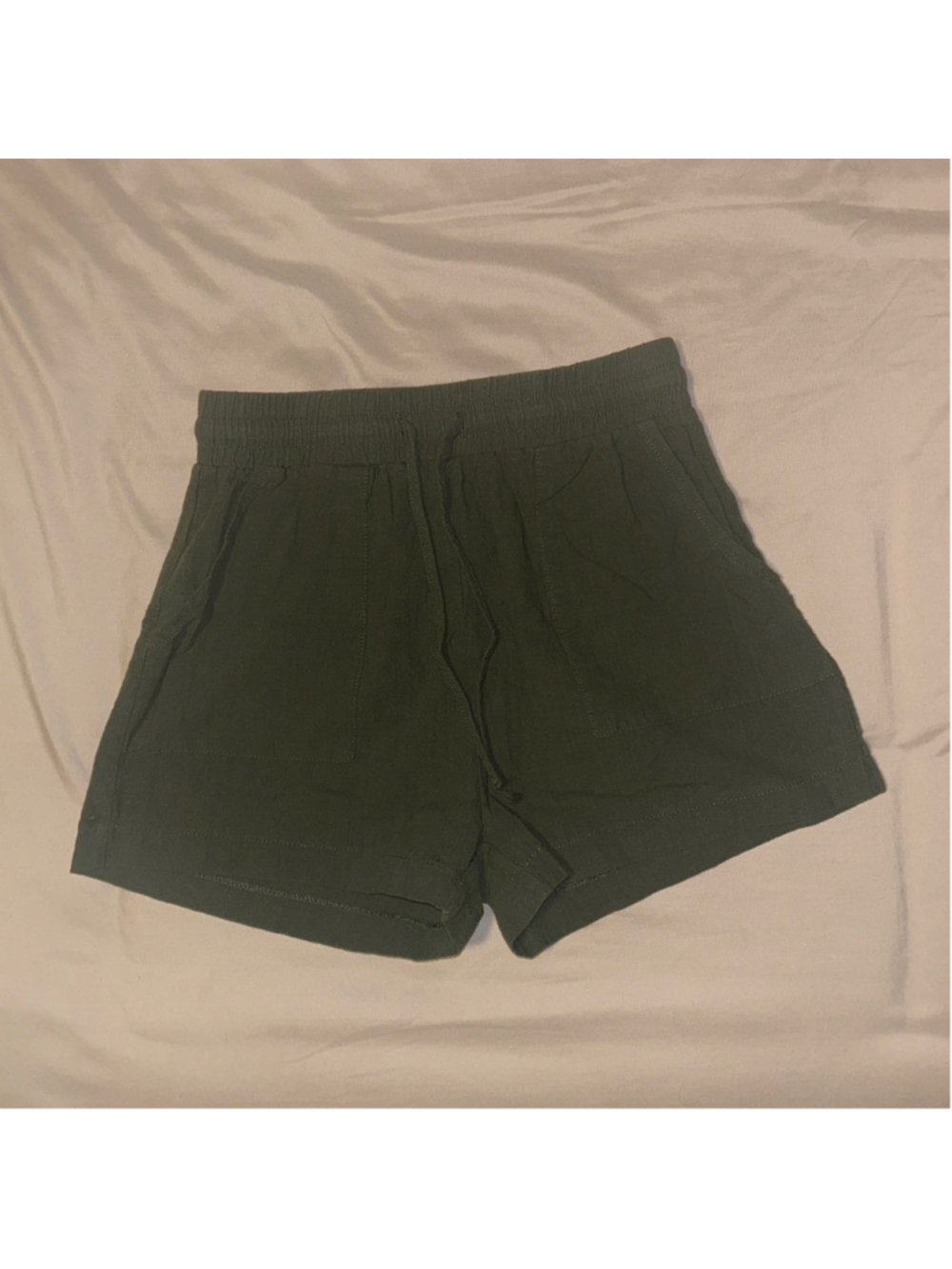 Women's Unbranded Cotton Olive High Waist Shorts Size S